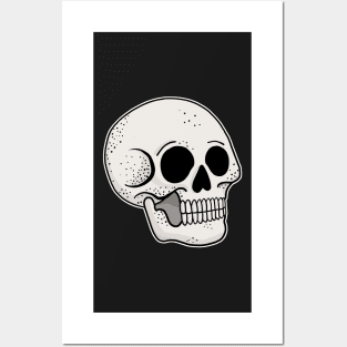 Traditional Tattoo Smiling Skull Head Without Eyes Posters and Art